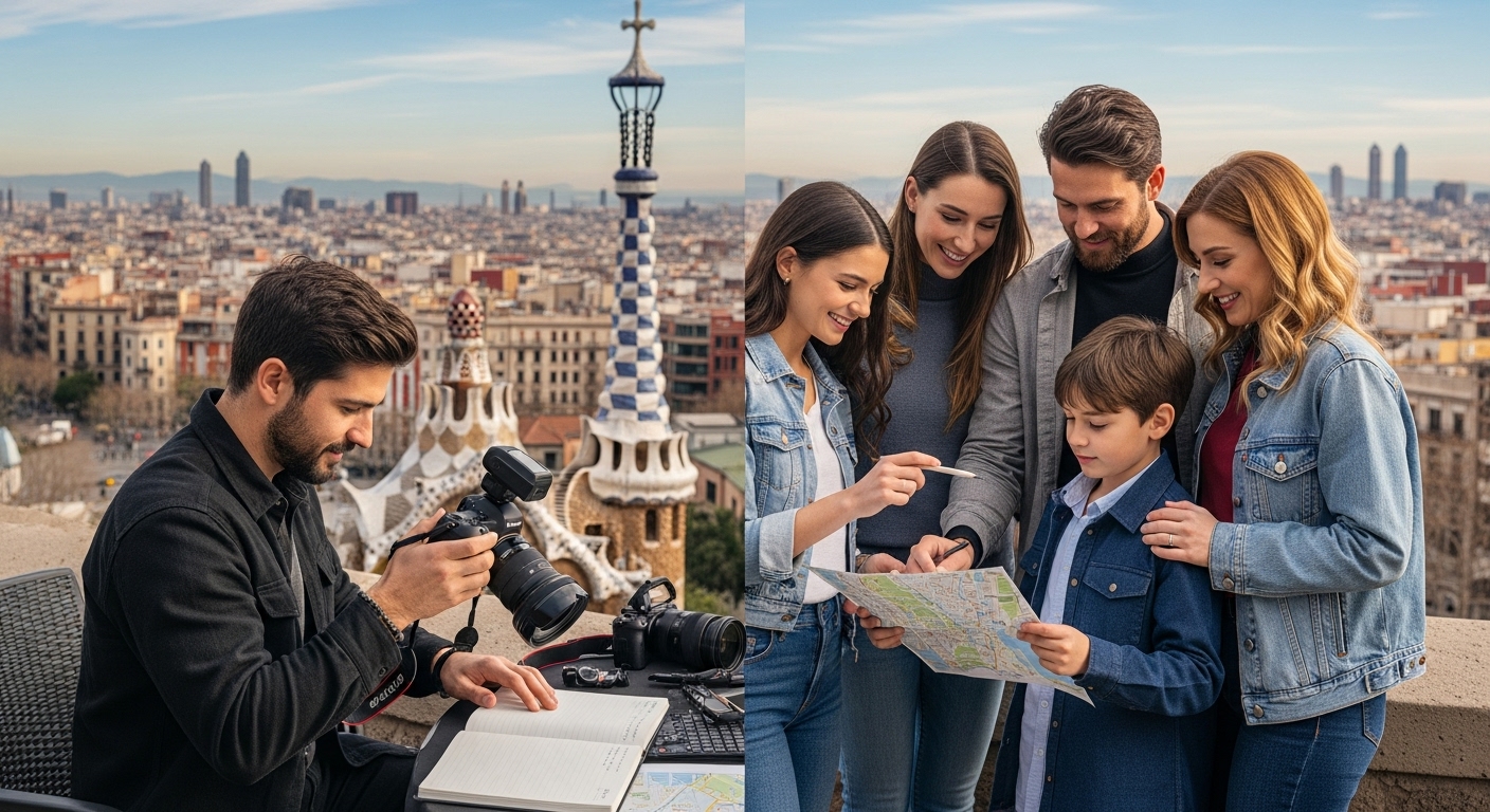 shooting famille couple Barcelone